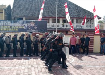 Menghadapi Pemilu 2024, Polres Samosir Gelar Pelatihan Pengendalian Massa