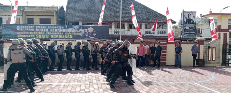 Menghadapi Pemilu 2024, Polres Samosir Gelar Pelatihan Pengendalian Massa