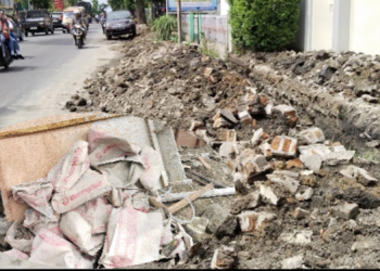 Dikerjakan CV Raya Indonesia, Revitalisasi Parit di Jalan Medan Tak Patuhi Specifikasi